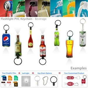 Custom Beverage-Shaped Keychain LED Flashlight 1