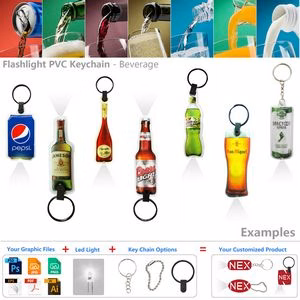 Custom Beverage-Shaped Keychain LED Flashlight