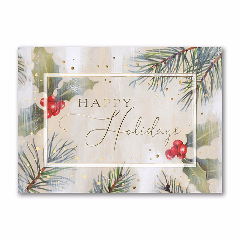 Watercolor Pine Holiday Card