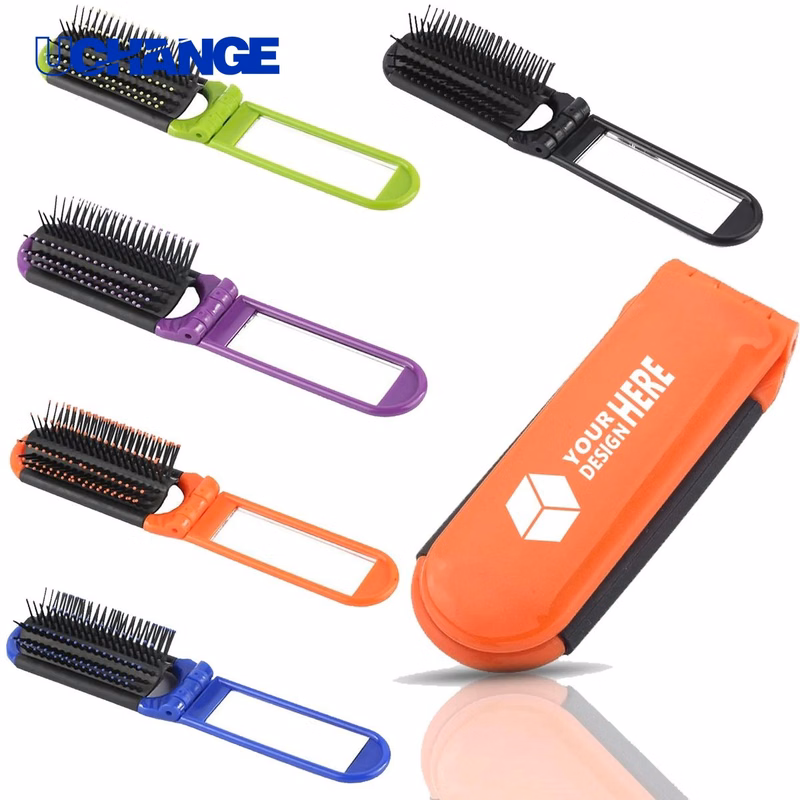 Hair Folding Travel Mirror Hair Brush Tool