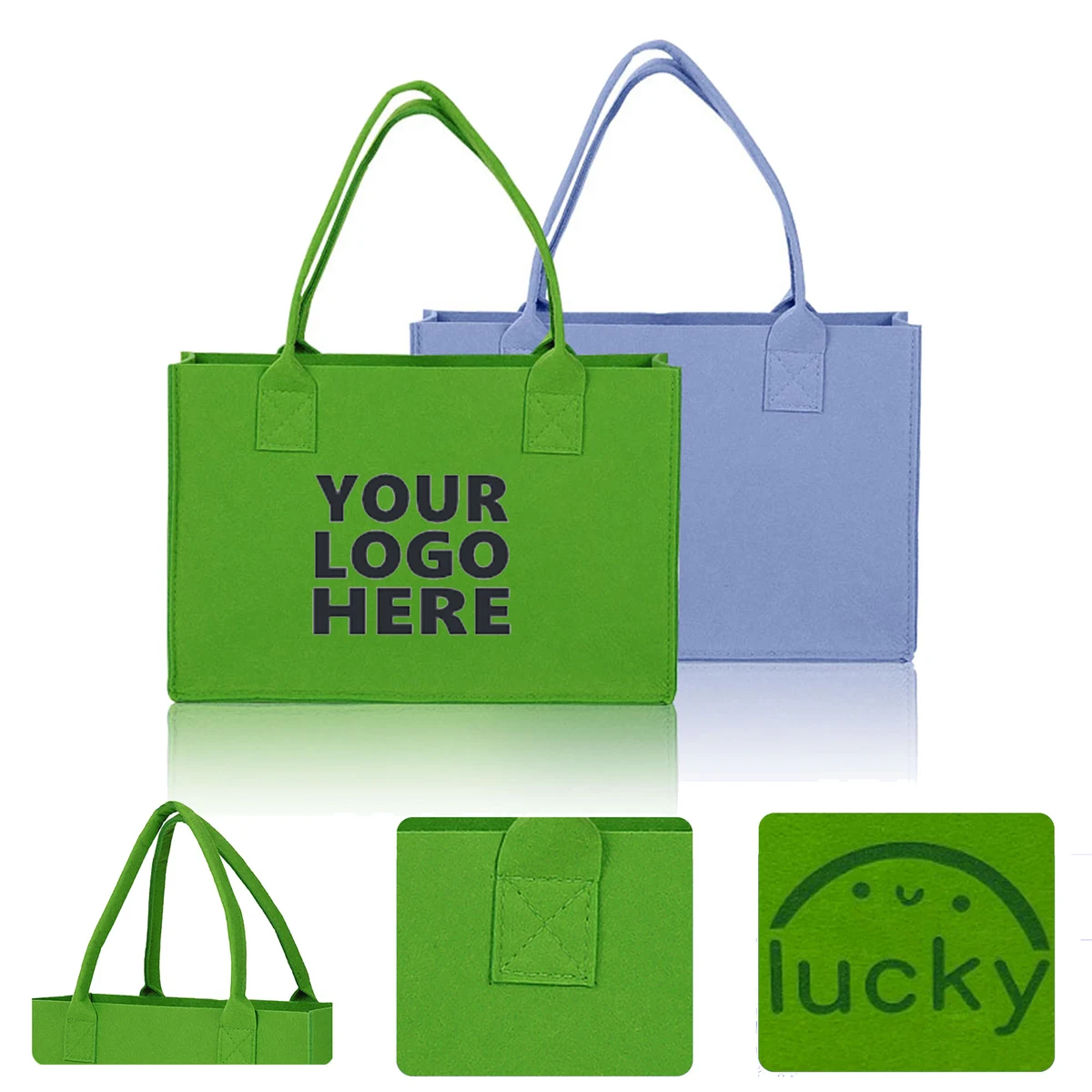 Felt Handbag Fashion Simple Shopping Bag, custom tote bag with logo imprint 1