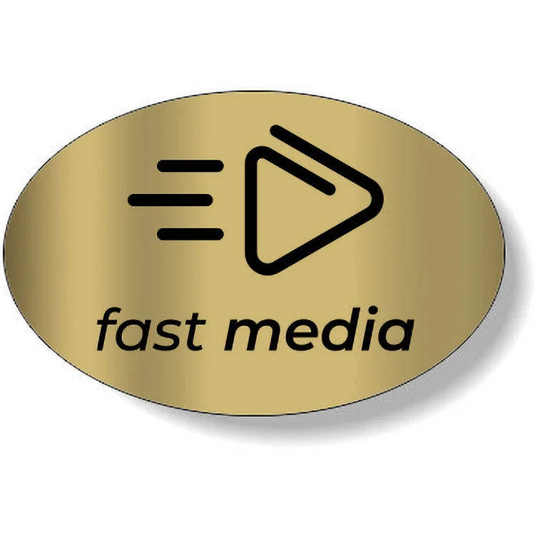 Bright Gold Foil Paper Flexo-Printed Stock Oval Roll Labels (1.625"x2.5") 1