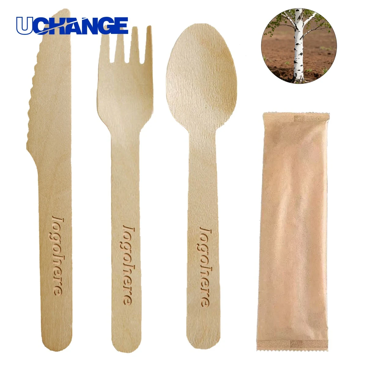 Custom Eco Friendly Wooden Cutlery Set for Events 1