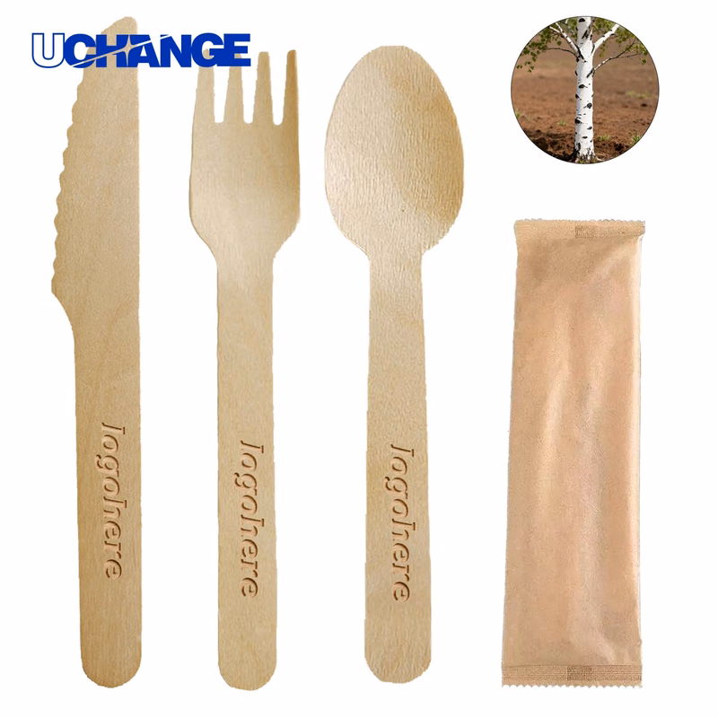 Custom Eco Friendly Wooden Cutlery Set for Events
