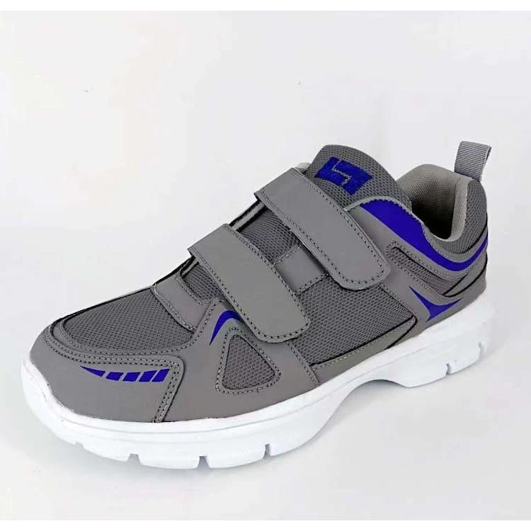 Men 2-Strap Velcro Sneakers - Size 6.5-9.5 Gray 1