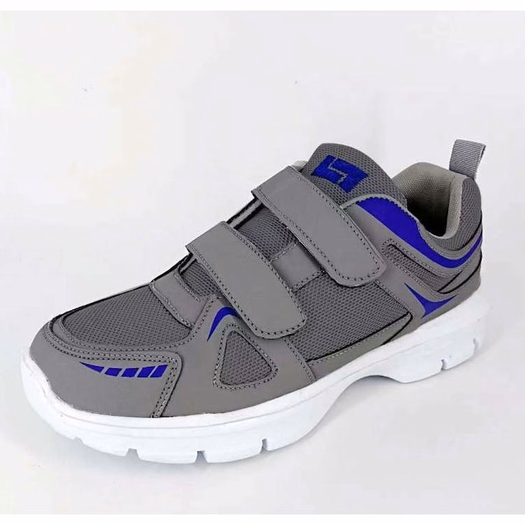 Men 2-Strap Velcro Sneakers - Size 6.5-9.5 Gray