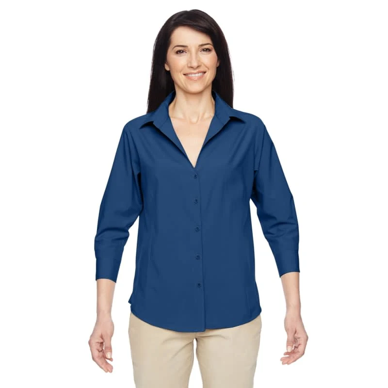 Harriton Ladies' Paradise 3/4-Sleeve Performance Shirt 1