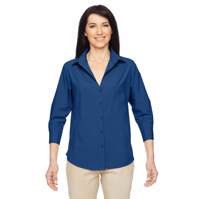 Harriton Ladies' Paradise 3/4-Sleeve Performance Shirt