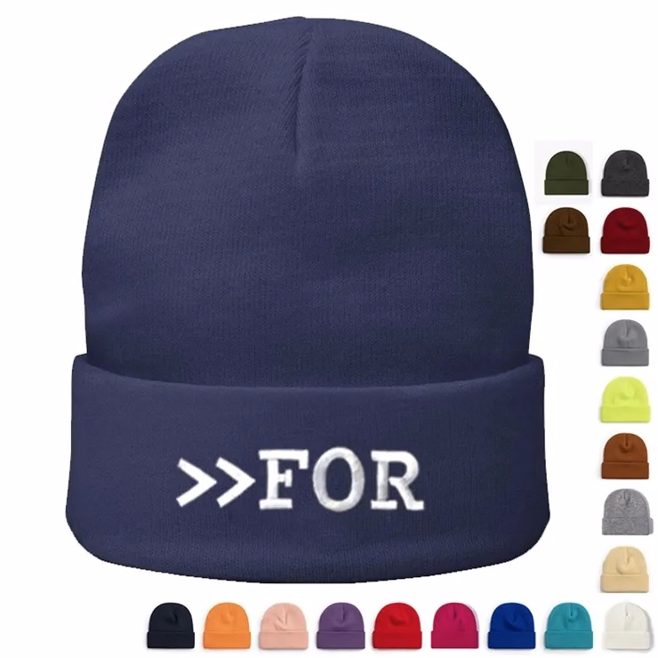 12" Long Knit Beanie with Cuff