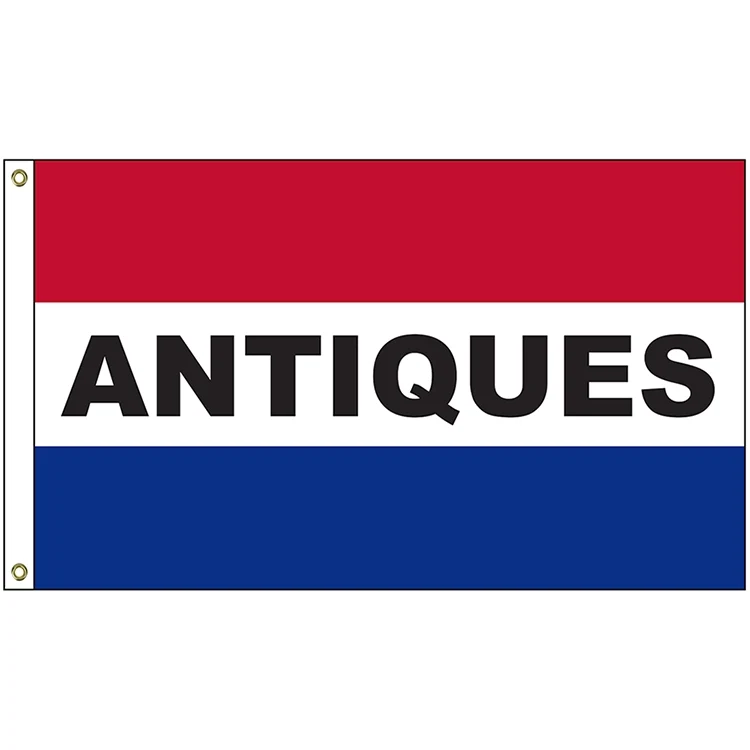 Antiques 3' x 5' Message Flag with Heading and Grommets 1
