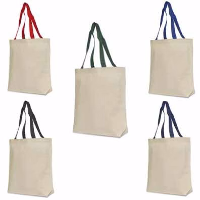 Colored Handles 10 oz. Cotton Canvas Tote - Eco Friendly