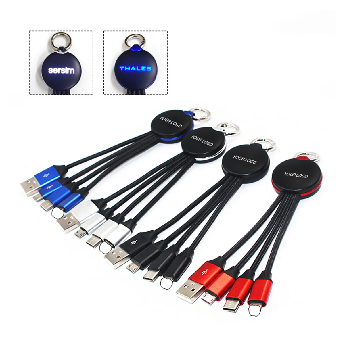 Led Light 3 In 1 Keychain Charging Cable 1