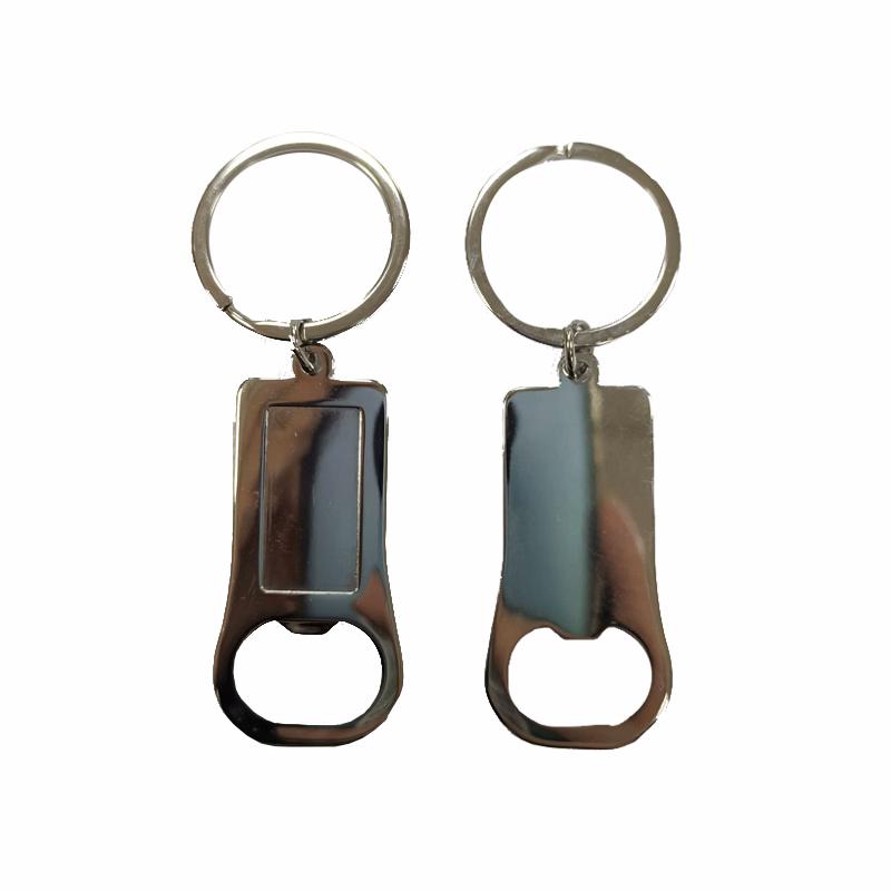 Rectangular Metal Bottle Opener Keyring
