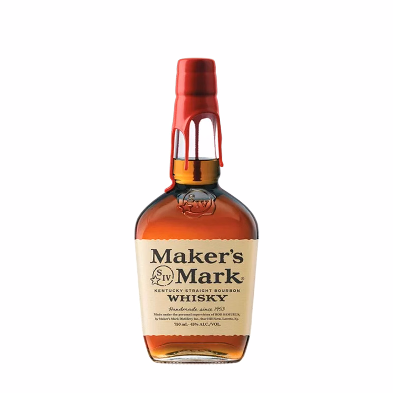 Etched Maker's Mark Bourbon Liquor Bottle