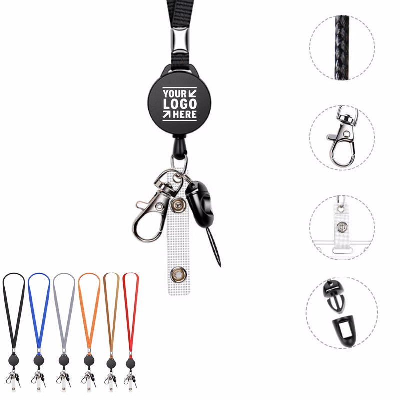 Retractable Keychain Badge Holder with Lanyards
