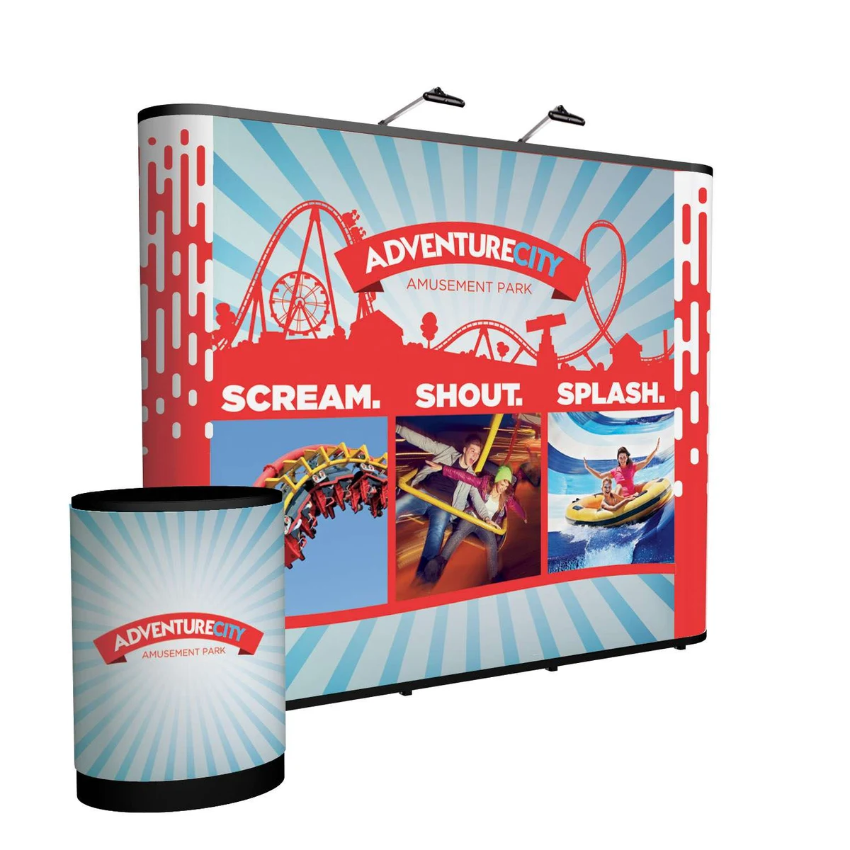 10' Straight Show 'N Rise Floor Display Kit (Full Mural) 1