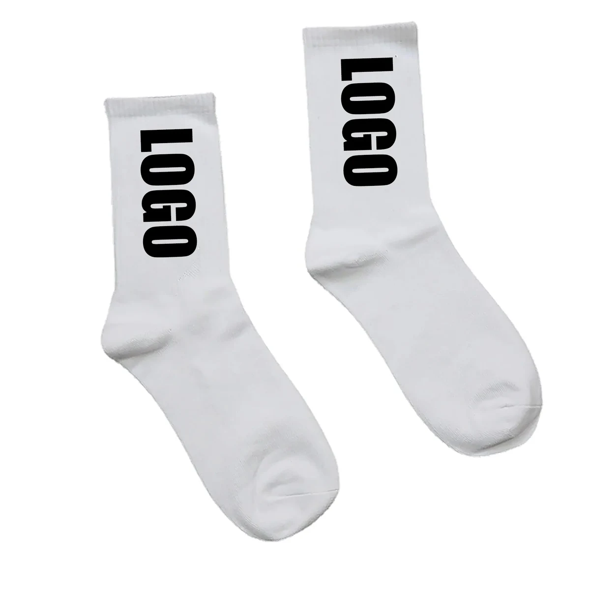 MOQ 50pcs Athletic Crew Woven Jacquard Cotton Socks 1