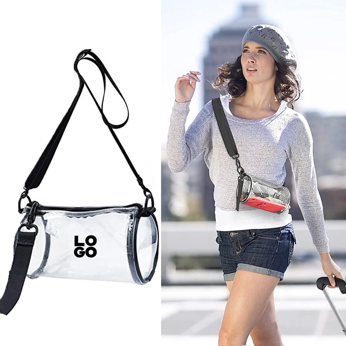 Clear Cylindrical Bag 1