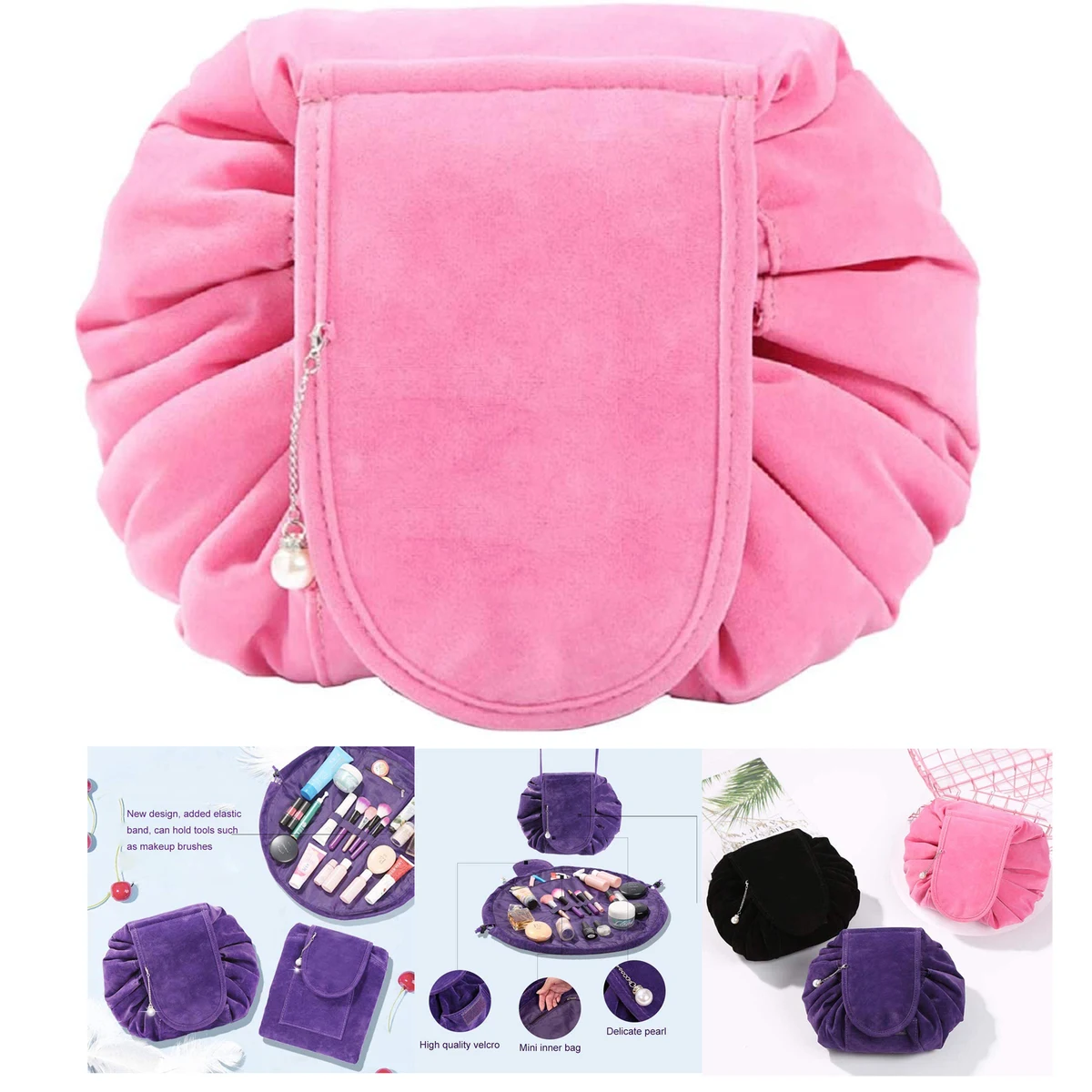 Velvet Drawstring Makeup Bag 1
