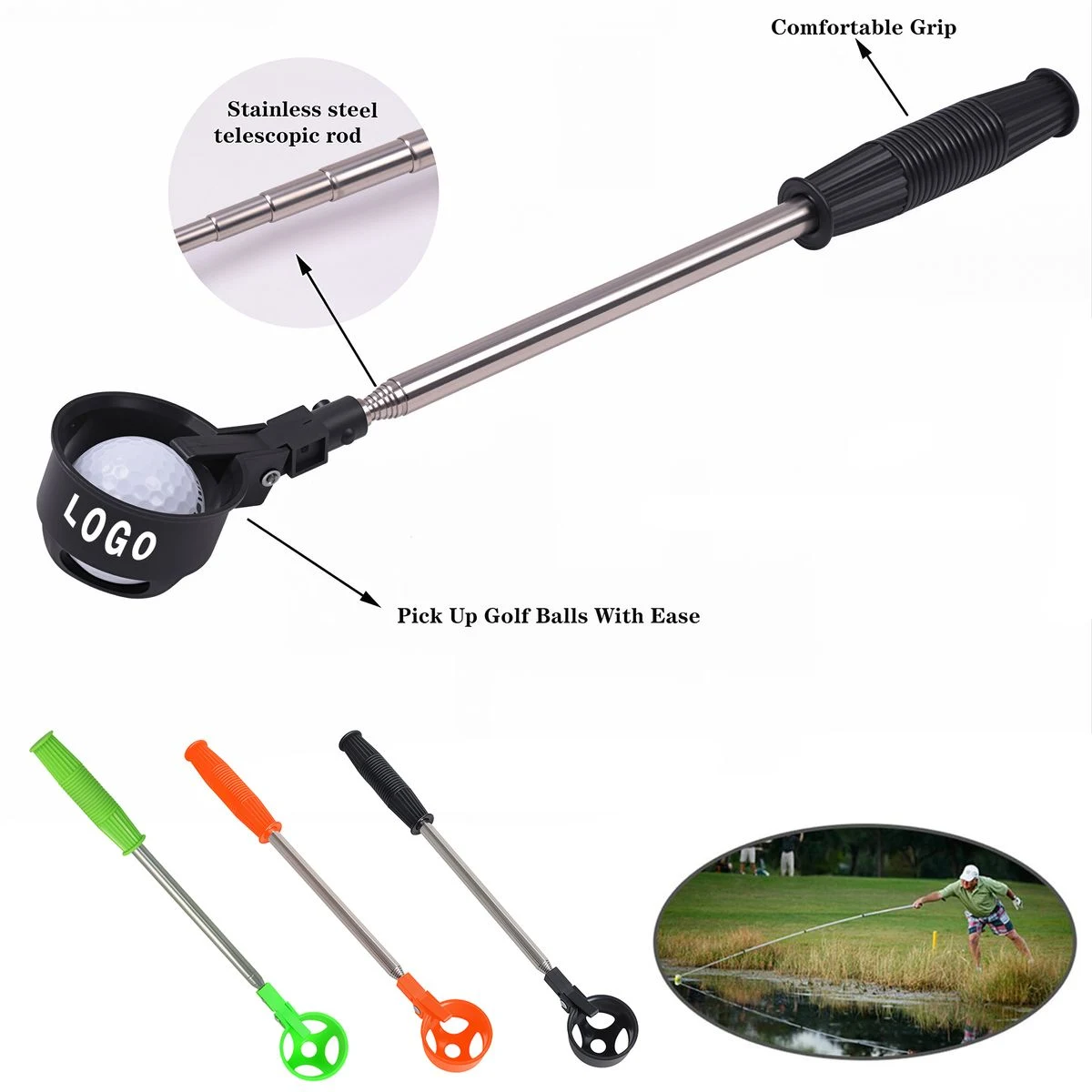 Retractable Golf Ball Picker 1