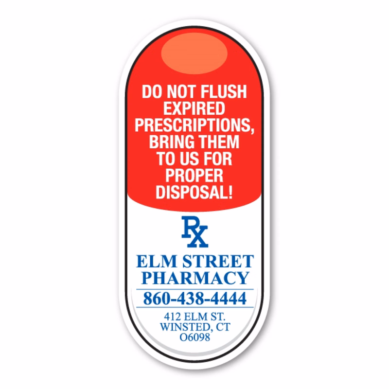 Pill Magnet - 1.38" x 3.19" - 30 mil - Outdoor Safe
