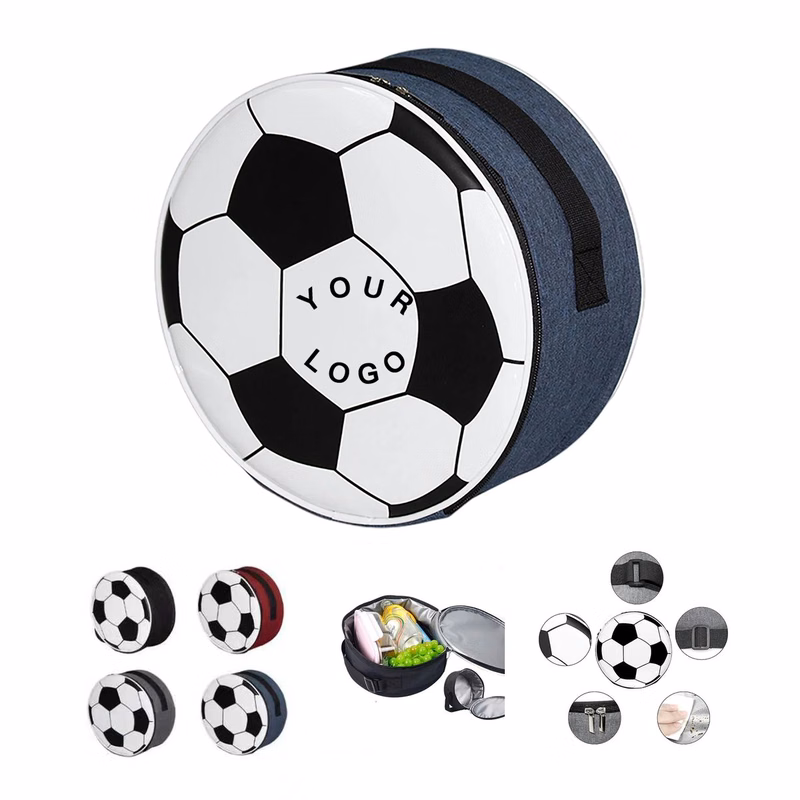Oxford Lunch Box Bag with Soccer Shape and Insulated Lining