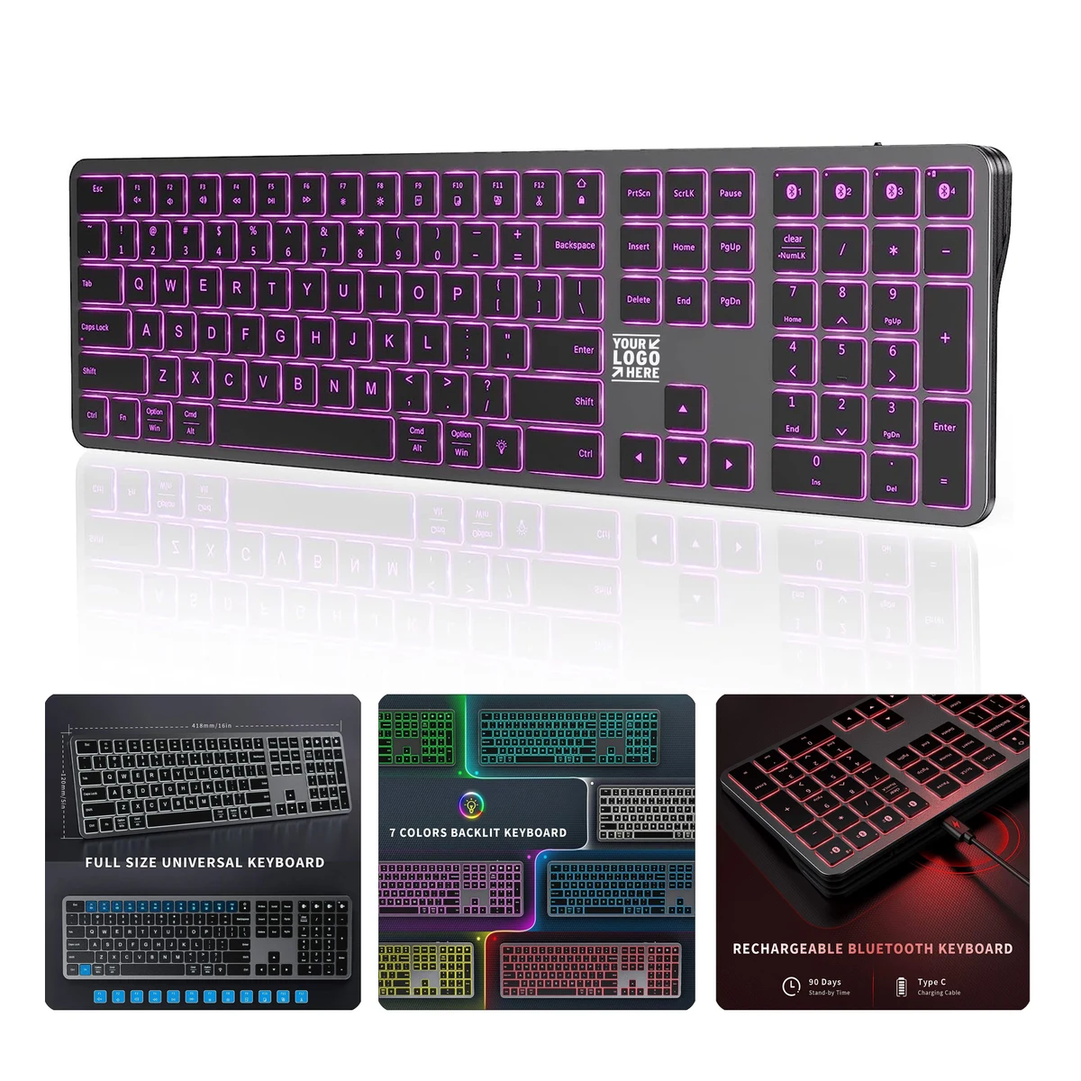 Windows & Mac OS Backlit Bluetooth Keyboard 1