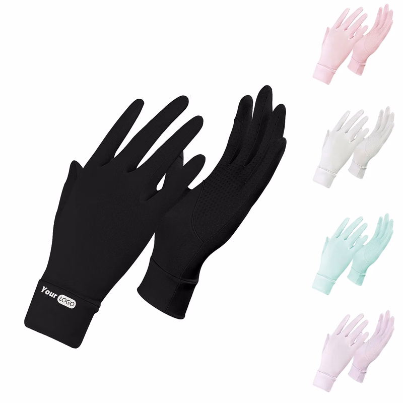 Cotton Summer Outdoor Ice Silk Sunscreen Gloves For Women