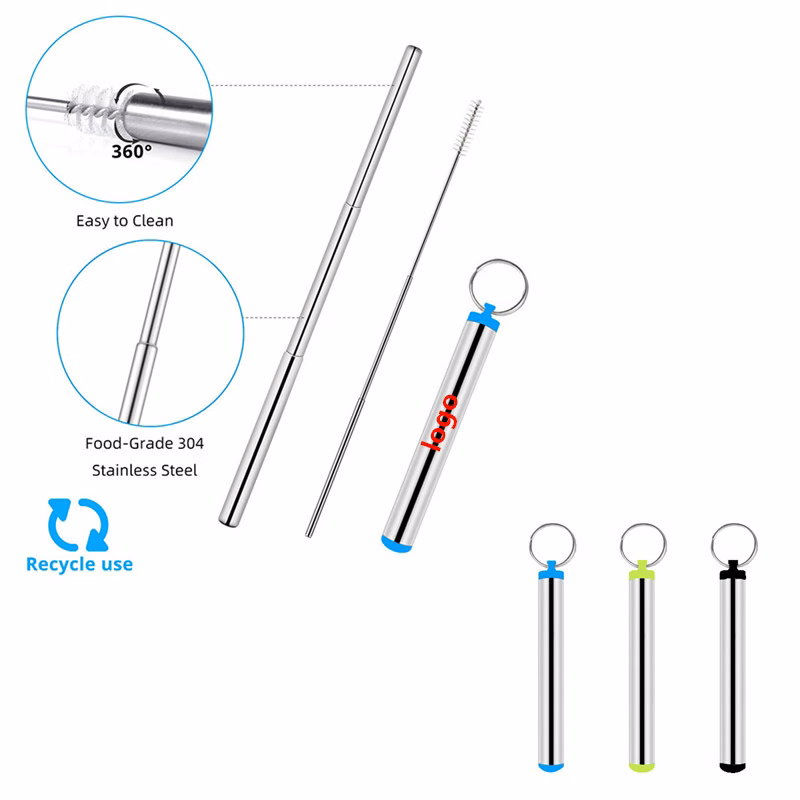 Collapsible Stainless Steel Straw Kit