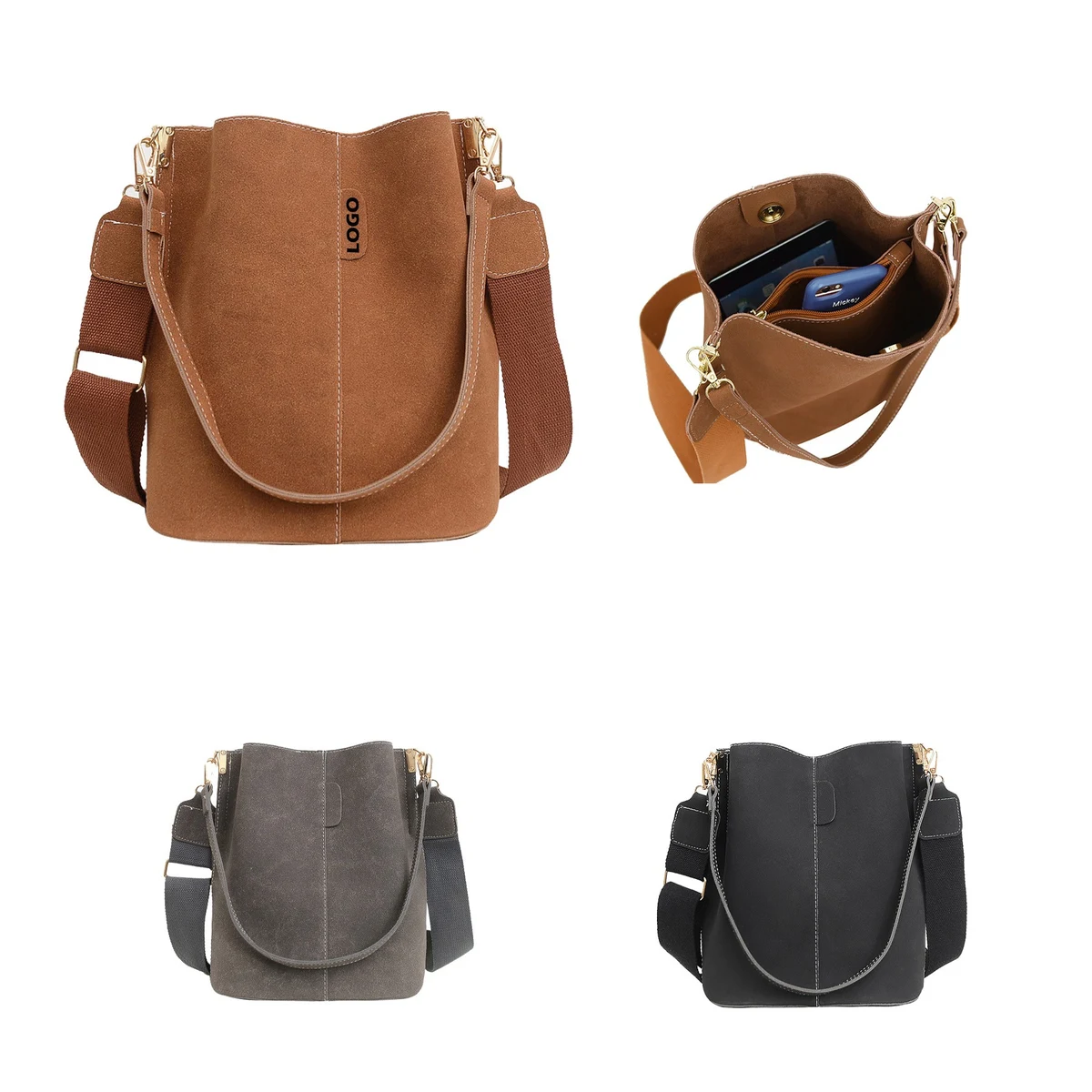 Women Vintage Bucket Shoulder Bag 1