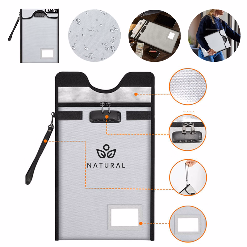 Fireproof Document Bag With Lock