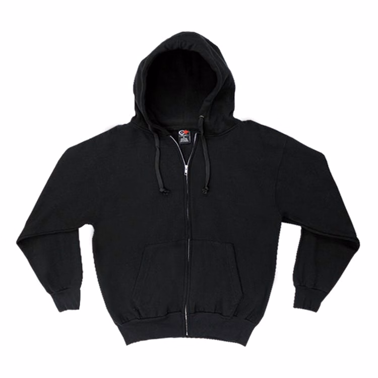 Cotton Plus Zip Hoodies - Black 2XL