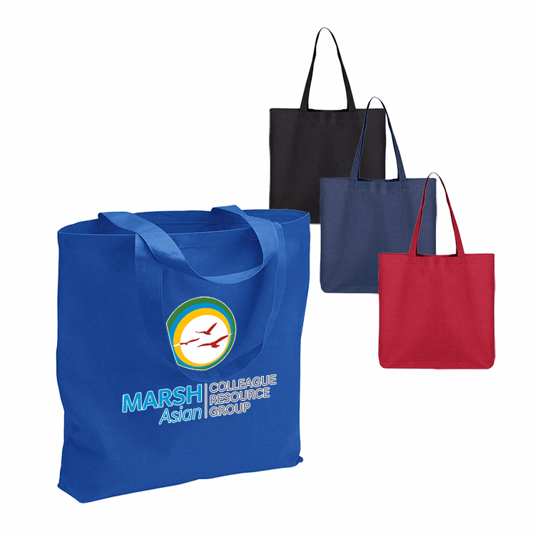 6oz. 100% Cotton Canvas Bottom Gusset Economy Tote Bag
