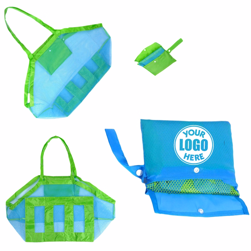 Foldable Sand Toy Mesh Tote Bag