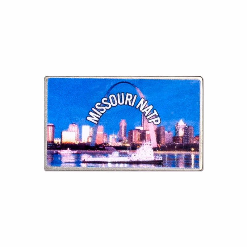 USA MADE Laminated Full Color Metal Lapel Pin - Stock Shapes