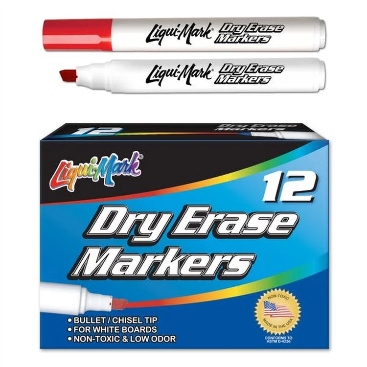 Chisel Tip Dry Erase Markers - Red Low Odor 1