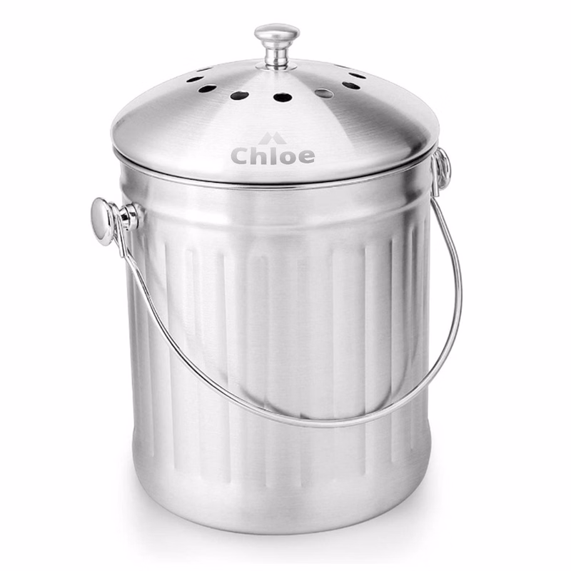 Stainless kitchen compost containers