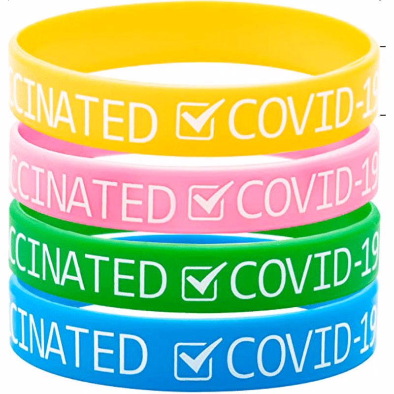 Custom Silkscreen Printed Silicone Covid Wristbands