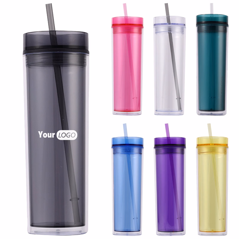 Polystyrene Double Layered Transparent Straw Cup