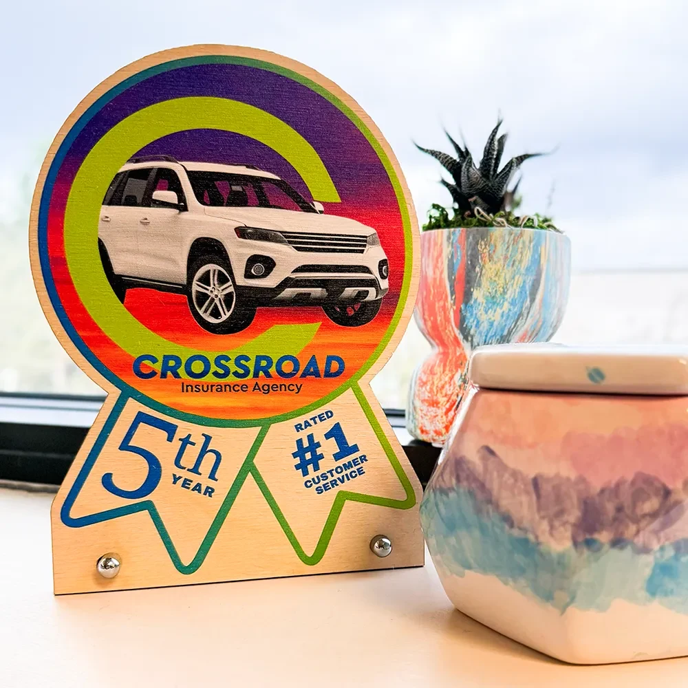 Ultra Vivid Birch Desk Signs- Acrylic Post 1
