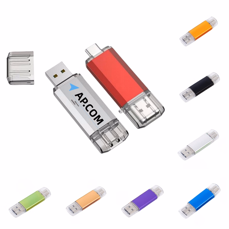 4GB 2 In 1 USB Metal Flash Drive