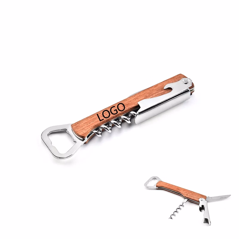 Wooden Corkscrew Wine Bottle Opener Multi-Tool