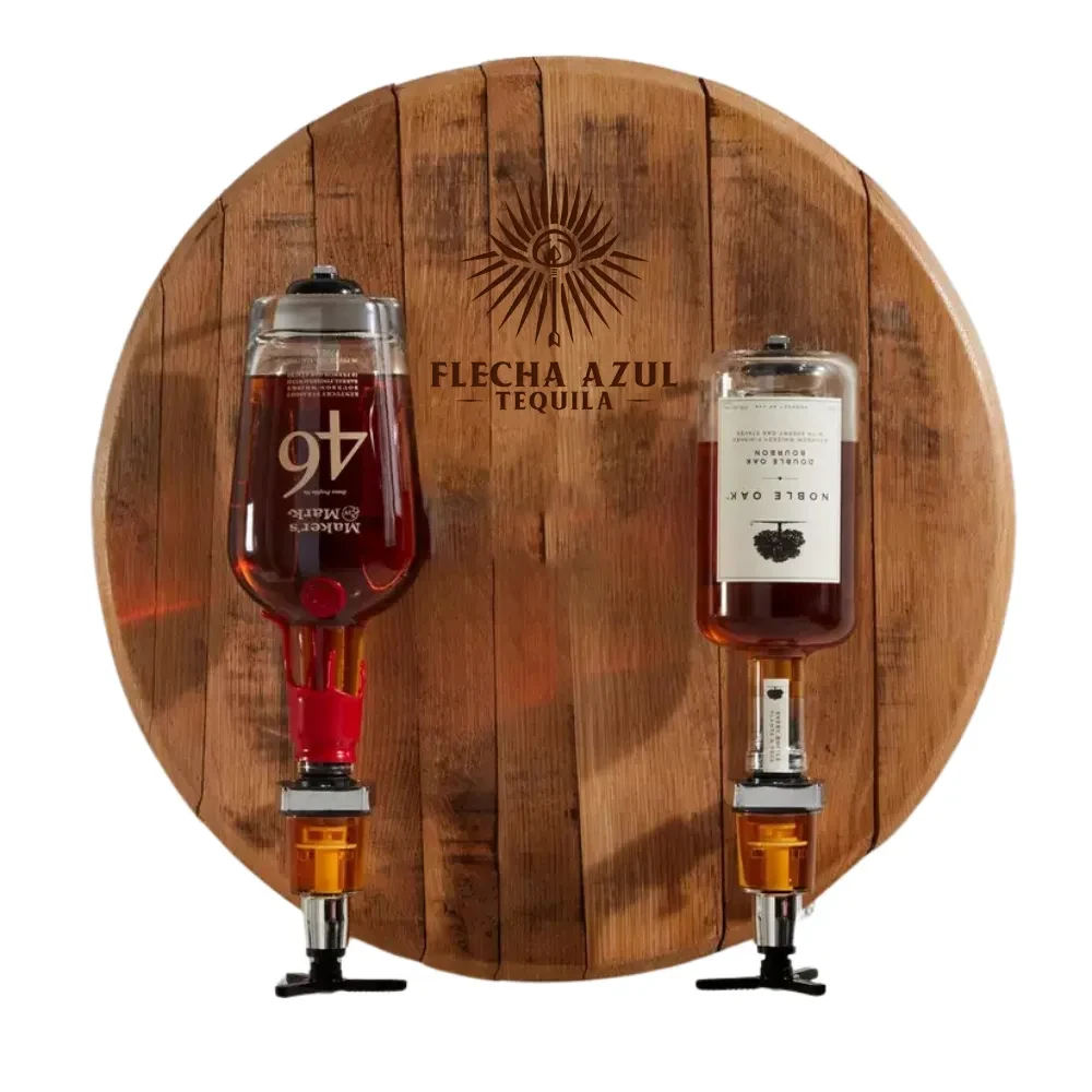 Barrel Head Sign Double Liquor Dispenser 1