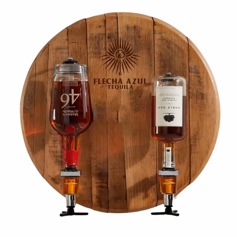 Barrel Head Sign Double Liquor Dispenser
