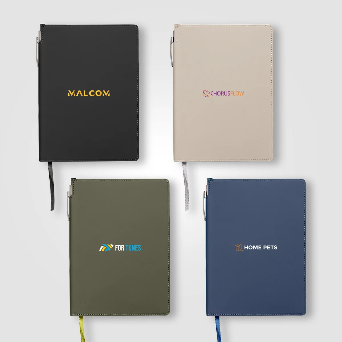 Malmö Recycled PU Extended Pen Loop Journal Pen Set - A5 1