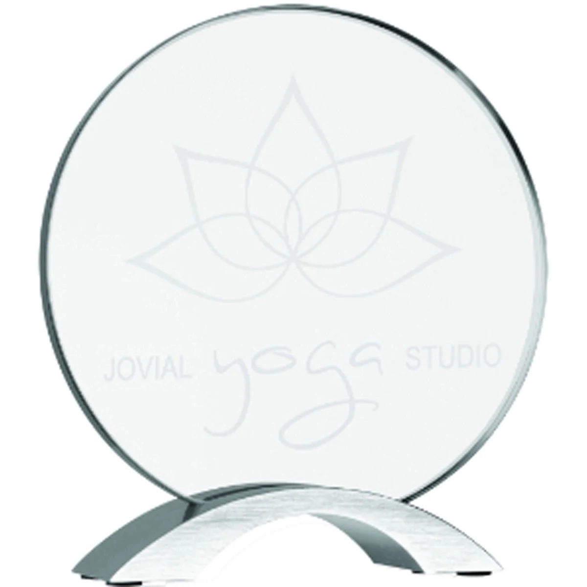 7 1/4" Round Cosmic Acrylic Award w/Silver Base 1