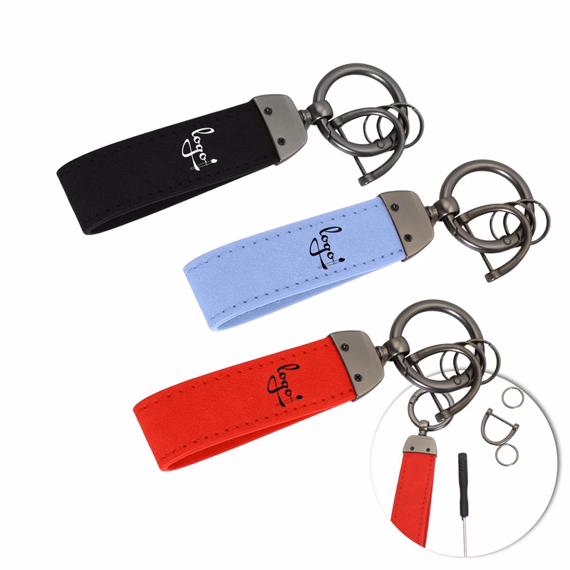 Portable Suede Wristlet Keychain