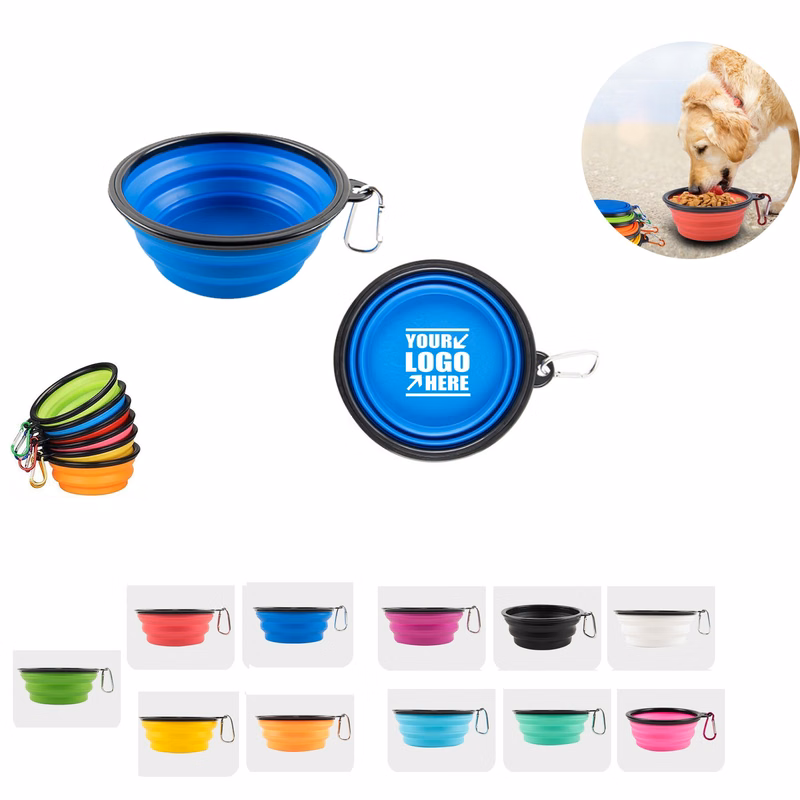 12 Oz. Collapsible Silicone Pet Bowl With Carabiners