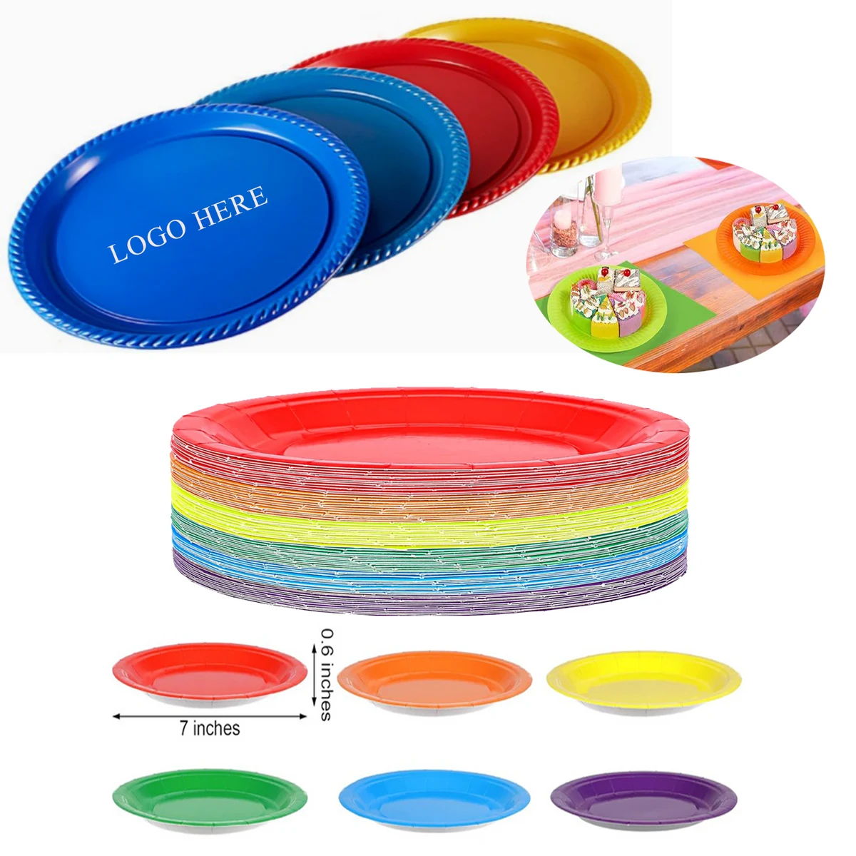 7" Disposable Plastic Plate 1