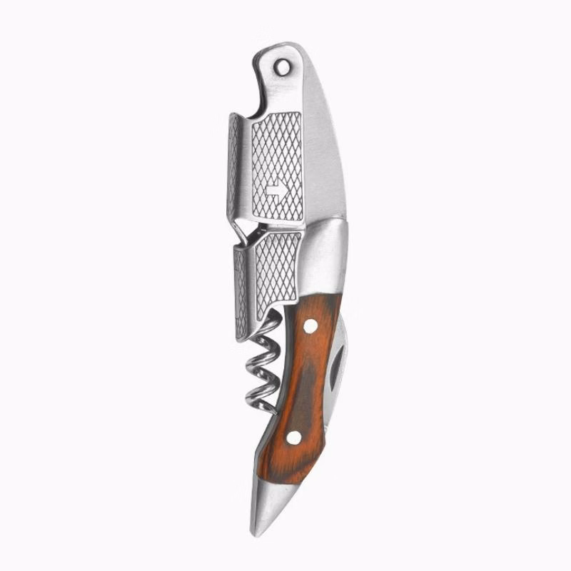 3 In 1 Multipurpose Opener W/ Wood Handle